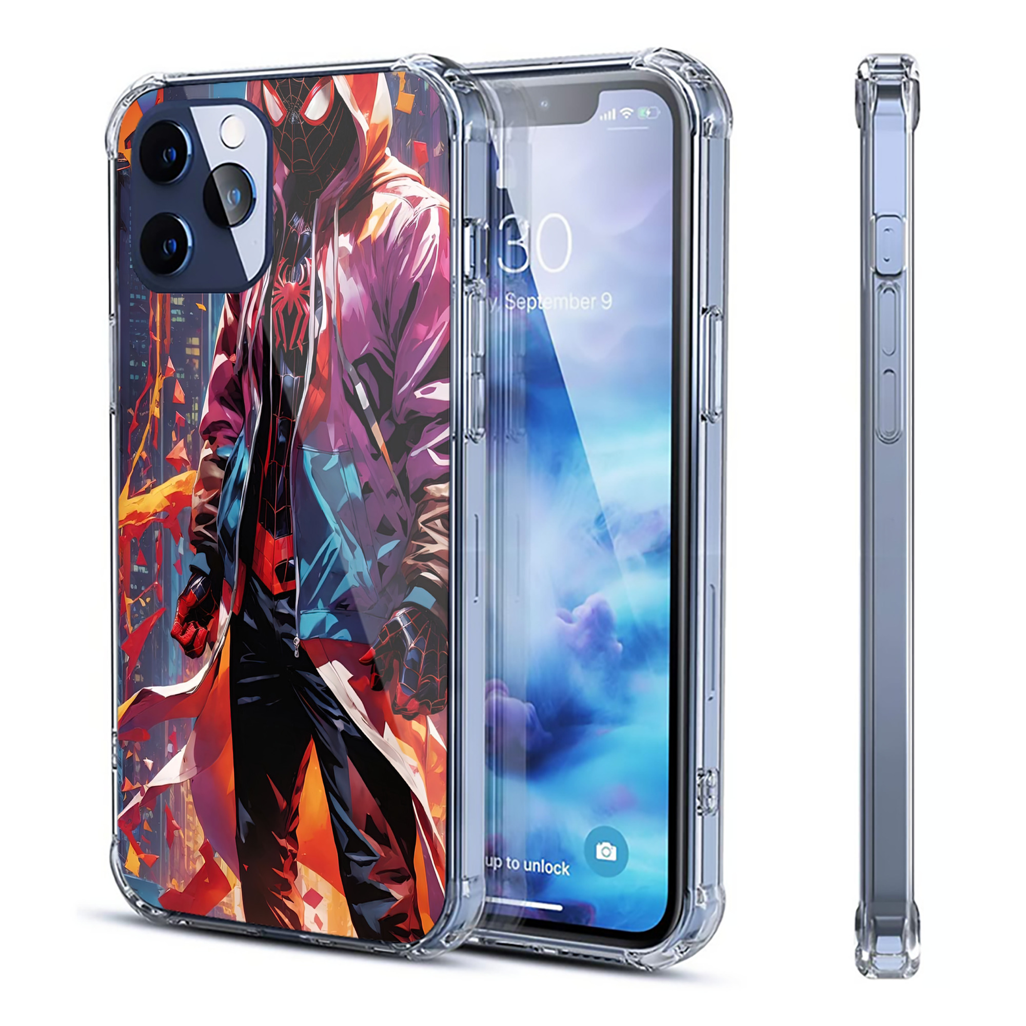 （画像用） Spider Man スパイダーマン 【iPhone 12シリーズ対応】透明スマホケース（クリアソフトケース）